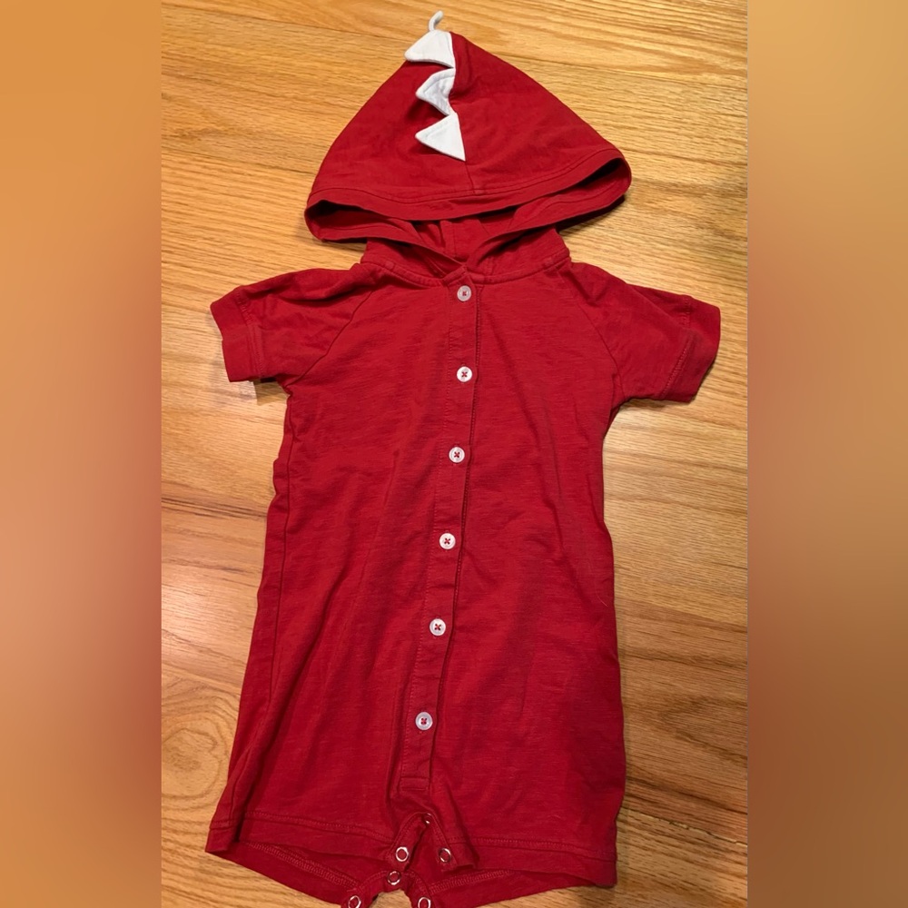 Little Liam by Kate Quinn red dinosaur spike jumpsuit 2T